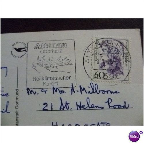 Germany 1988 Schoner Harz Postcard Altenau Stags slogan