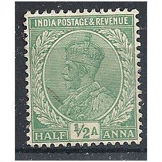 India 1934 SG232 1/2a Green Mounted Mint .