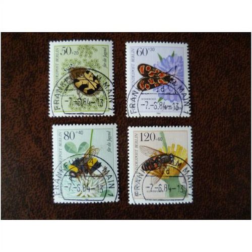 West Berlin Germany 1984 Youth Welfare Pollinating Insects used set of stamps