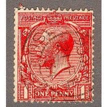 GB stamps 1912 - SG419 - KGV - 1d red - Sussex