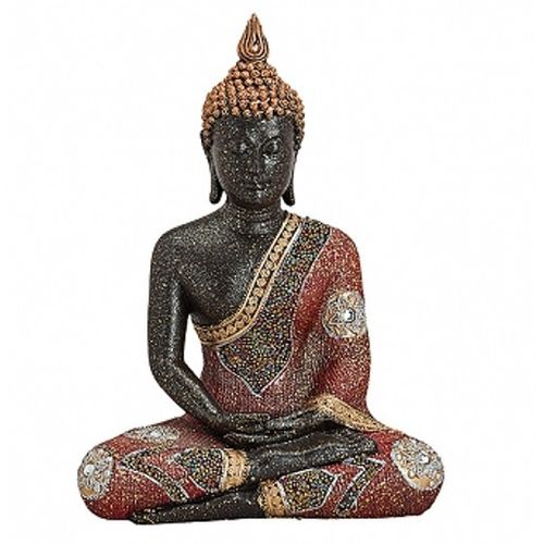 Buddha im Lotussitz, Deko- Figur, H 28 cm Skulptur, Statue, Feng Shui, Buddhismu