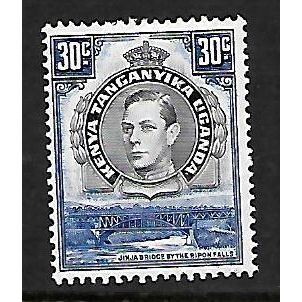 KENYA UGANDA & TANGANYIKA 1942 30c BLACK AND VIOLET BLUE SG 141b M / MINT
