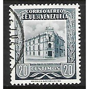 VENEZUELA 1953 AIR 20c SLATE G.P.O CARACUS SG1247 FINE USED