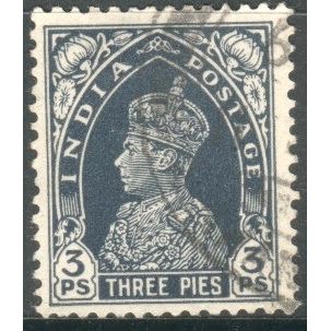 India 1937 - SG 247 - KGV1 3p slate - used 5