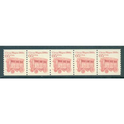 2452v 5c Circus Wagon Fine MNH Dry Gum PNC 1/5 V0662