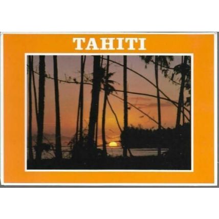 Atimaono, Tahiti - sunset - postcard c.1980s