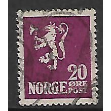 NORWAY 1926 NEW LION 20 ORE PURPLE SG 189 FINE USED