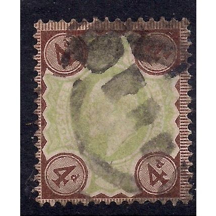GB 1902 - 10 KEV11 4d Brown & Green Used Stamp.( J488 )