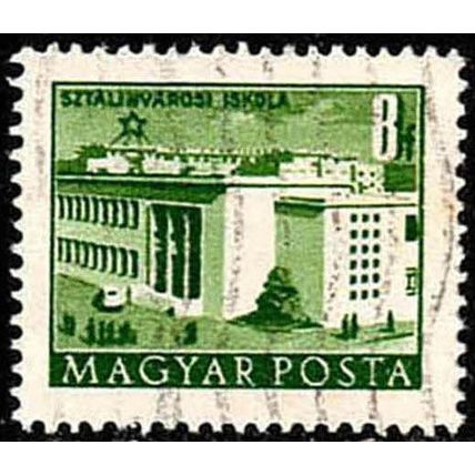 Hungary 1951 Buildings 8f Used Stamp.