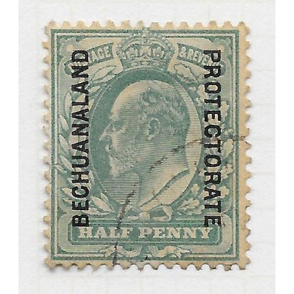 BECHUANALAND 1904 KE7 HALFPENNY BLUE GREEN SG66 66 SG USED