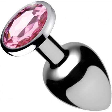 Pink Gem Anal Plug Large Metal Jewel Aluminium Booty Sparks Ass Butt Play Discre