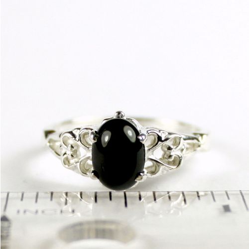 Black Onyx, 925 Sterling Silver Ring, SR302