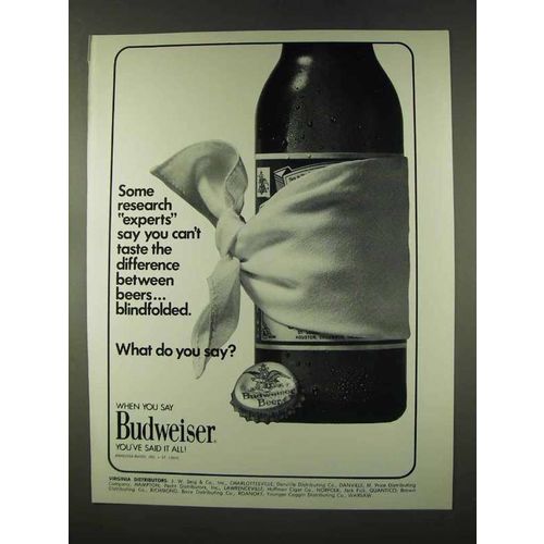 1973 Budweiser Beer Ad - Some Resarch Experts