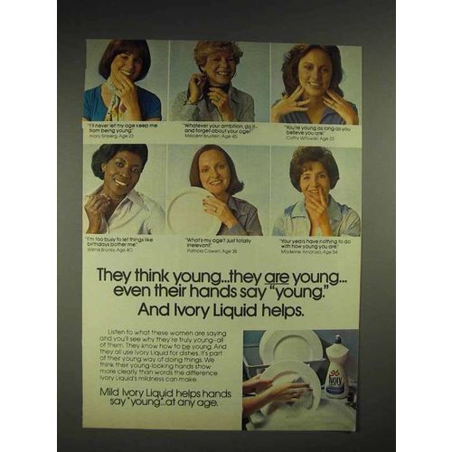1977 Ivory Liquid Dishwashing Soap Ad - Think Young