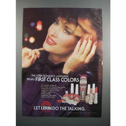1983 L'erin Extra Lush Lip Color & Color Glaze Nail Ad