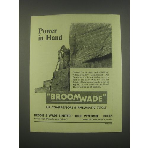 1949 Broomwade Compressed Air Equipment Ad - Power in Hand