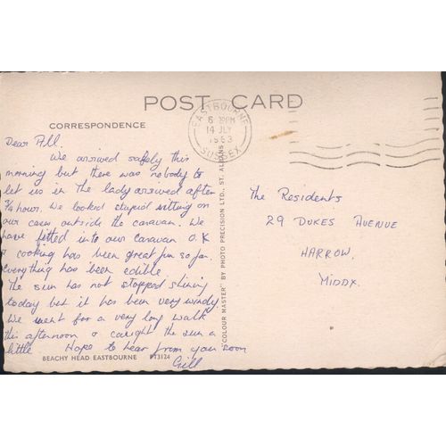 Vintage GB PC 1963 - Beachy Head, Eastbourne, Sussex