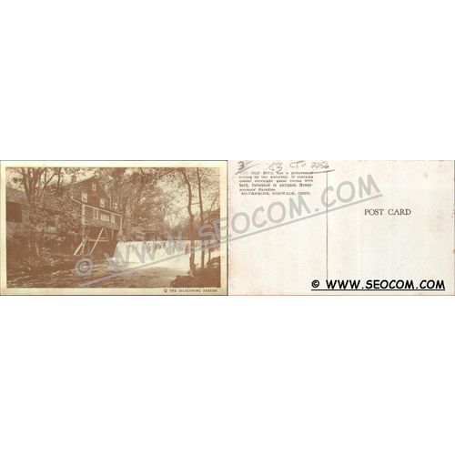 CT Norwalk Postcard Waterfall At Silvermine Tavern ct_box4~2256