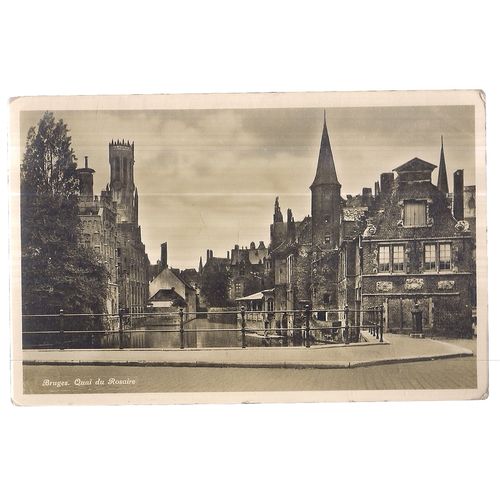 QUAI DU ROSAIRE, BRUGES unused antique postcard =
