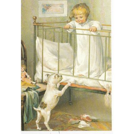 Morning Call from Dogs Postcard unused VGC
