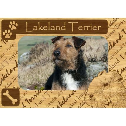 Lakeland Terrier w Paws Engraved Wood Picture Frame Magnet