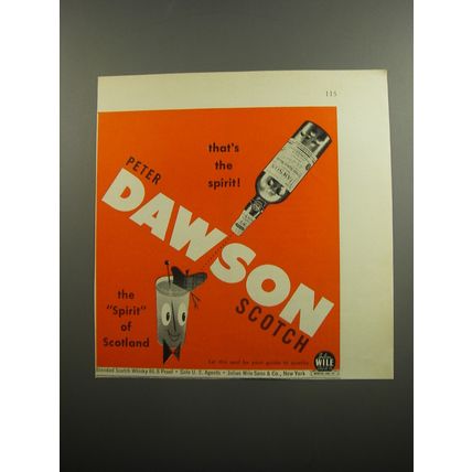 1951 Peter Dawson Scotch Ad - That's the spirit