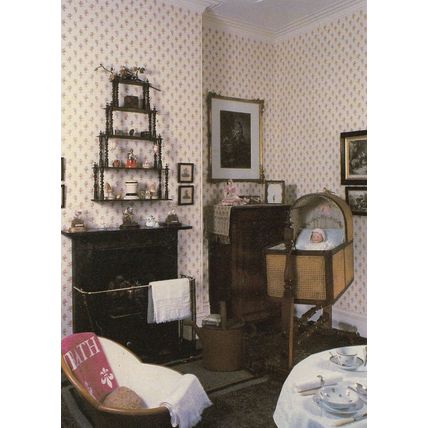 Childrens Antique Bedroom Nursery Cot at Arlington Court Postcard