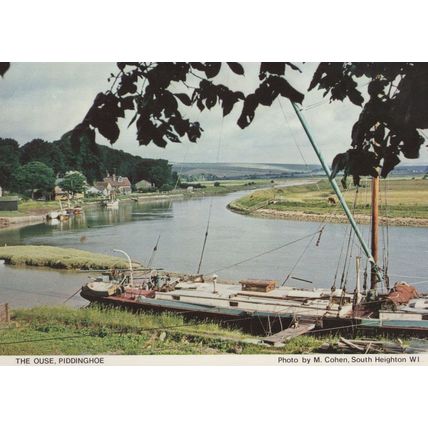 The Ouse Piddinghoe Boats River Sussex Postcard