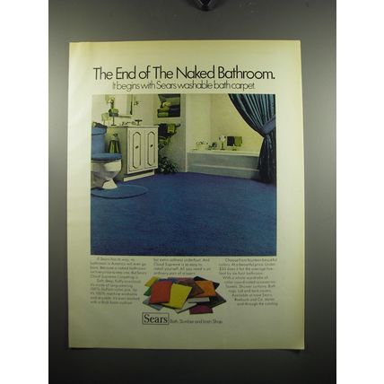 1972 Sears Washable Bath Carpet Ad - The end of the Naked Bathroom