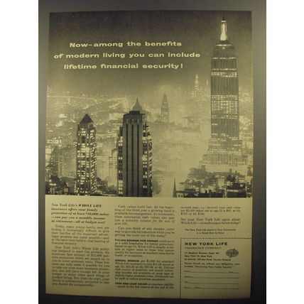 1956 New York Life Insurance Ad - Now - among the benefits of modern living