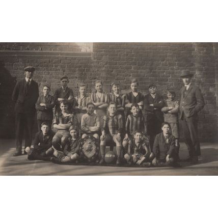 Antique Unidentified Youth Football Team 1928 RPC Postcard