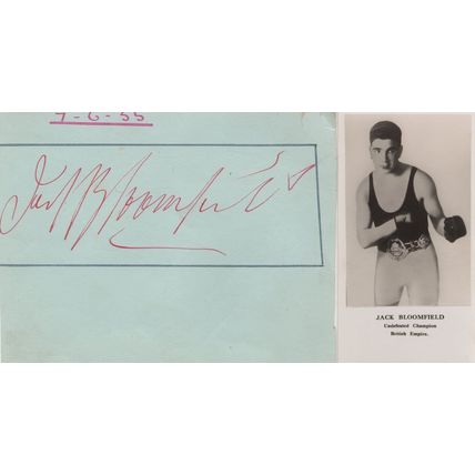 Jack Bloomfield Boxer 1935 Photo London Invitation & Signed Autograph