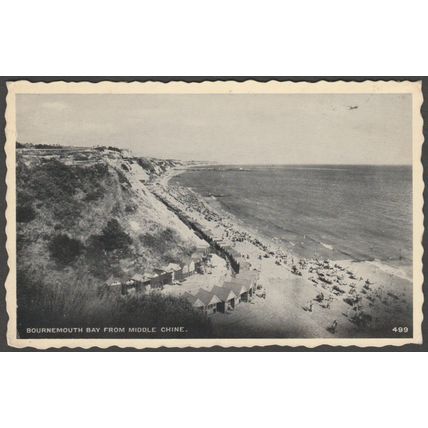 Bournemouth Bay from Middle Chine, Hampshire, 1958 - Postcard