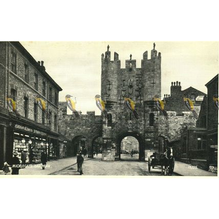Micklegate, York, 75725 Valentine's Silveresque Postcard, 1937