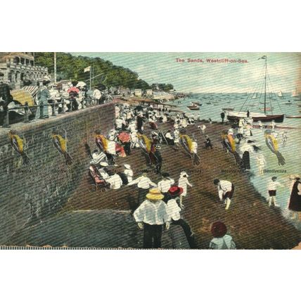 Sands, Westcliffe On Sea, Essex, Rare A 07949 AHJ Series Postcard, 1909
