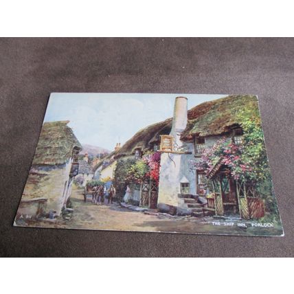 Valentines Postcard -The Ship Inn, Porlock Exmoor - Artist Brian Gerald A911