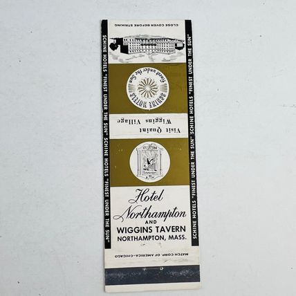 Hotel Northampton and Wiggins Tavern Mass Matchbook Cover