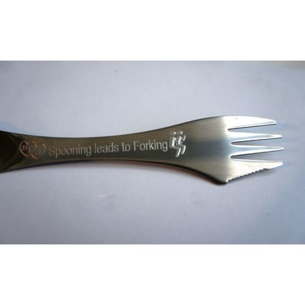 SPOONING LEADS TO FORKING PERSONALISED ENGRAVED SPORK LOVER VALENTINES FUN GIFT