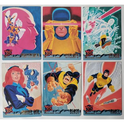 Marvel Comics 1995 Fleer Ultra X-MEN 6 trading cards ORIGINAL TEAM team