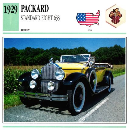 Collectors Club card. Classic Cars. Packard Standard Eight 633