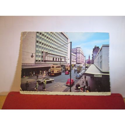 CORPORATION STREET, BIRMINGHAM used vintage postcard by Valentine 1965 pm =