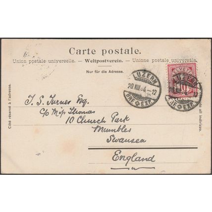 Bahnhof und Pilatus, Luzern, 1904 - Preis Karte AK