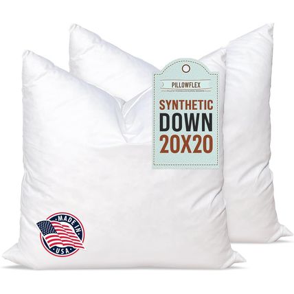 Pillowflex Synthetic down Alternative Pillow Inserts for Shams - Comfy Pillows f