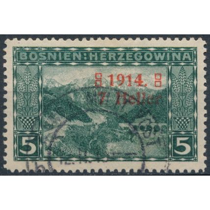 Previous Issue surch: 7h on 5h - Bosnia Herzegovina 1914 - FH - SG 383b