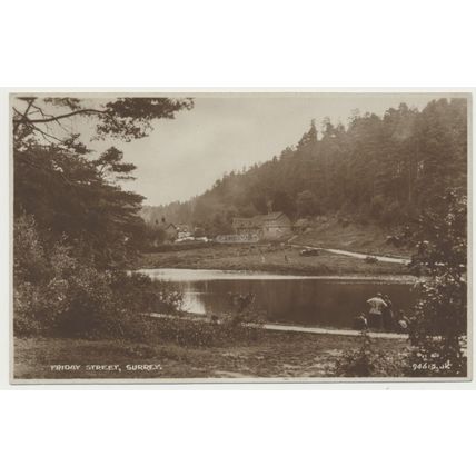 FRIDAY STREET Surrey Hammer Pond early 20th C. RPPC Valentines 94613