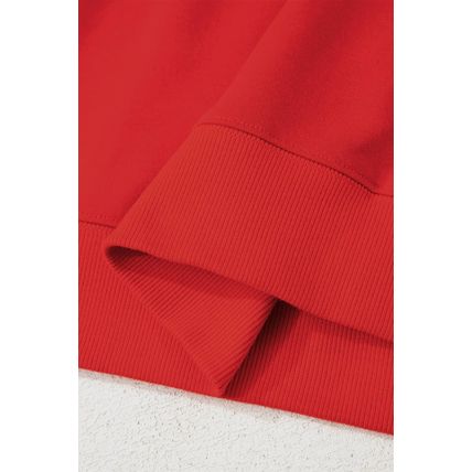 Fiery Red Varsity Striped Detail Drop Shoulder Oversized Sweatshirt