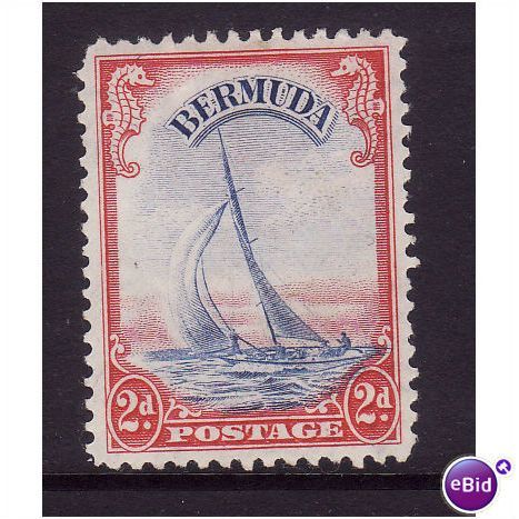 BERMUDA 1940 2d LUCIE YACHT SG 112a ULTRAMARINE & SCARLET M/MINT