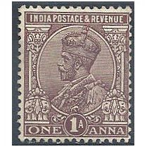 India 1926 SG203 1a Chocolate Mounted Mint .