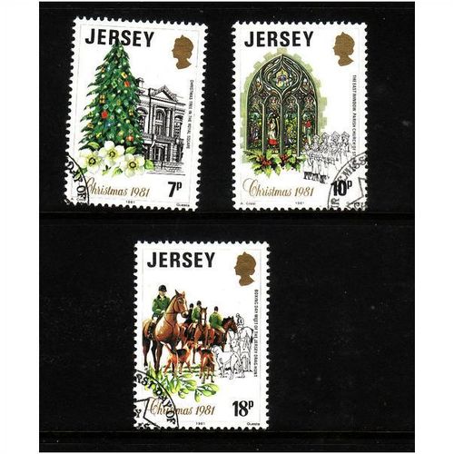 JERSEY 1981 CHRISTMAS SG 286 / 288 SET 3 VALS FINE USED