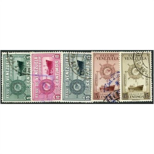 1951/1952 5 different values - #394 fine used (o) - Courvoiser